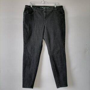 M Jeans By Maurces Women's Black Mid Rise Slimming Denim Skinny Jeans Size 18W